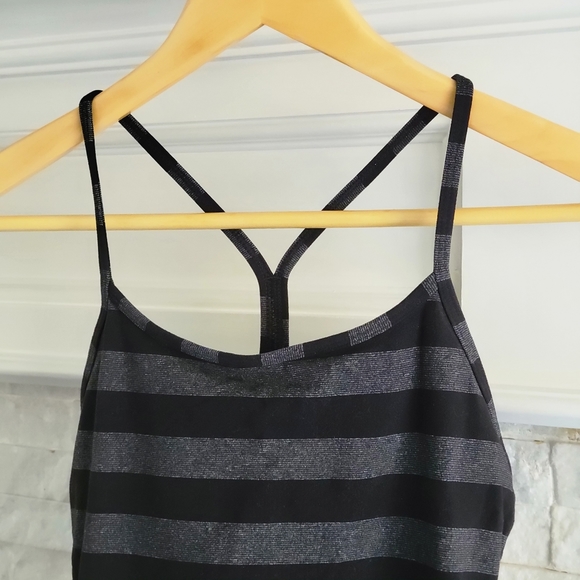 Lululemon Power Y Tank Top Black Grey Striped 4 - Picture 4 of 9
